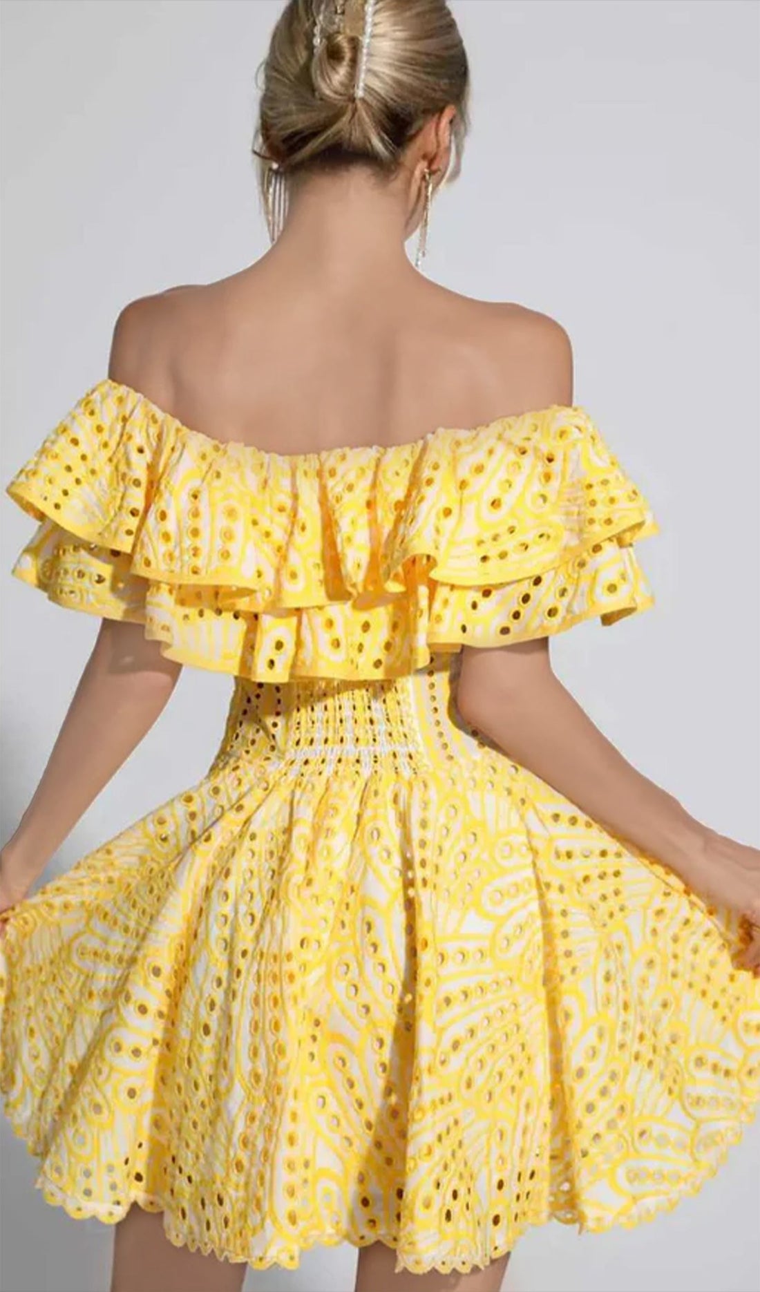 Layered Off-Shoulder Ruffled Mini Dress