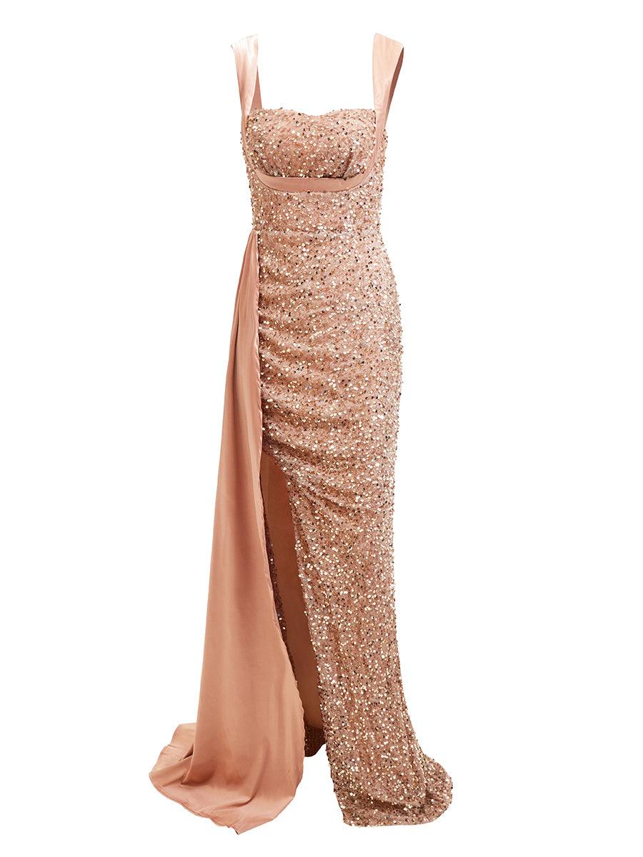 Winslet gestreiftes Korsett-Maxikleid