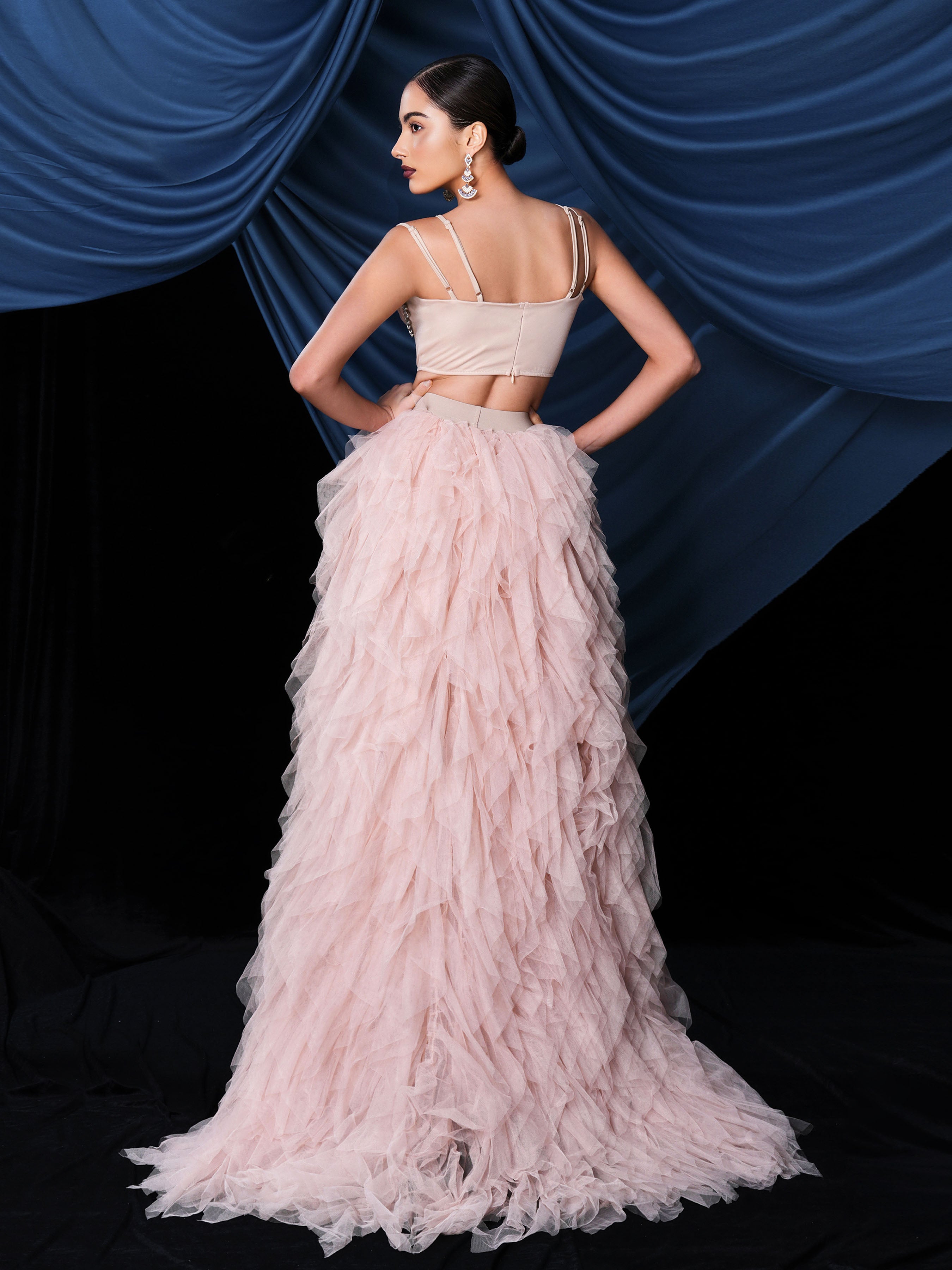 Ophelia Asymmetrical Maxi Set with Tulle Hem