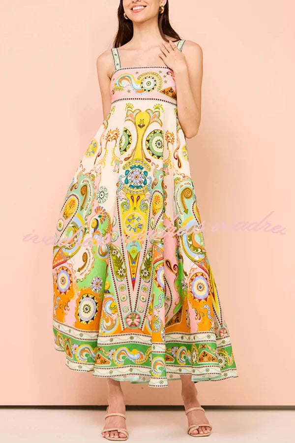 Serenade Maxikleid aus Leinenmischgewebe mit Taschen