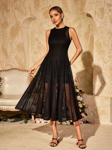 Eclat Noir Midi Elbise