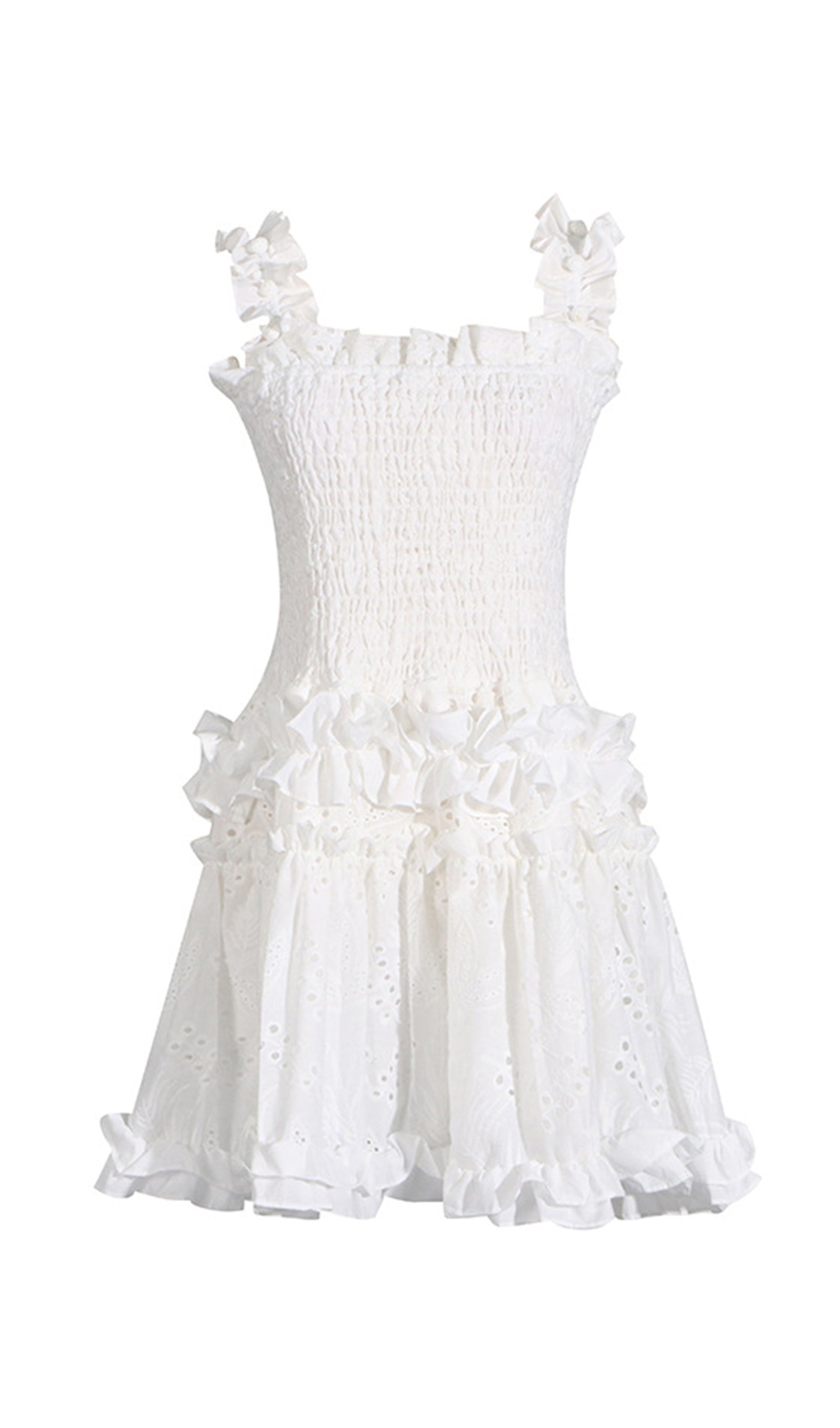Fırfırlı Slip Mini Elbise Pamuk