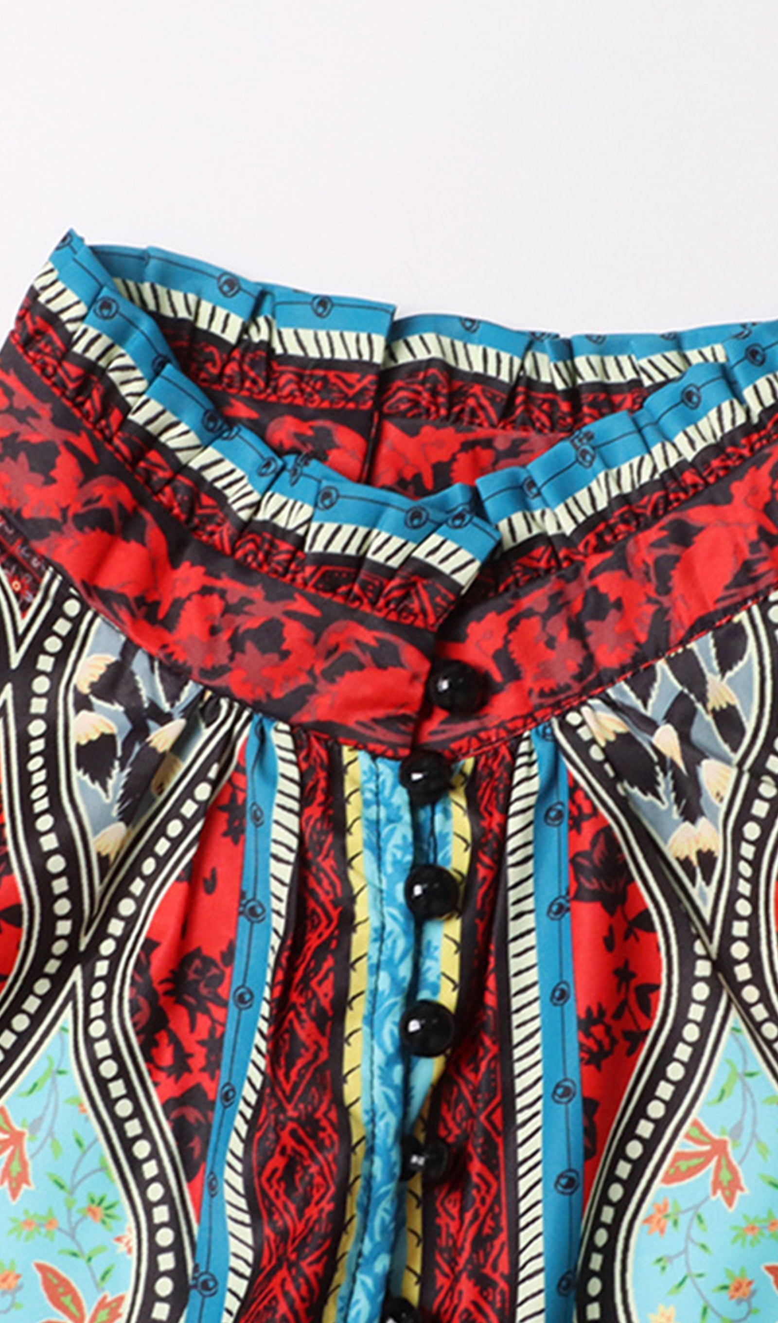 Printed Lantern Sleeve Mini Dress