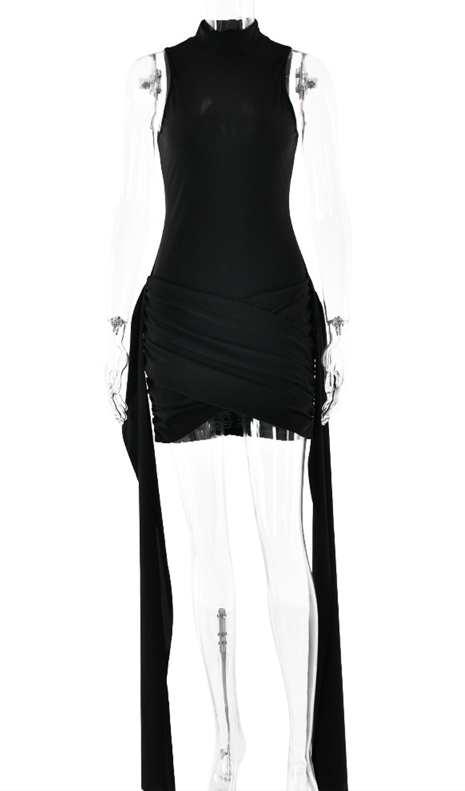 Einfarbiges, figurbetontes Minikleid 