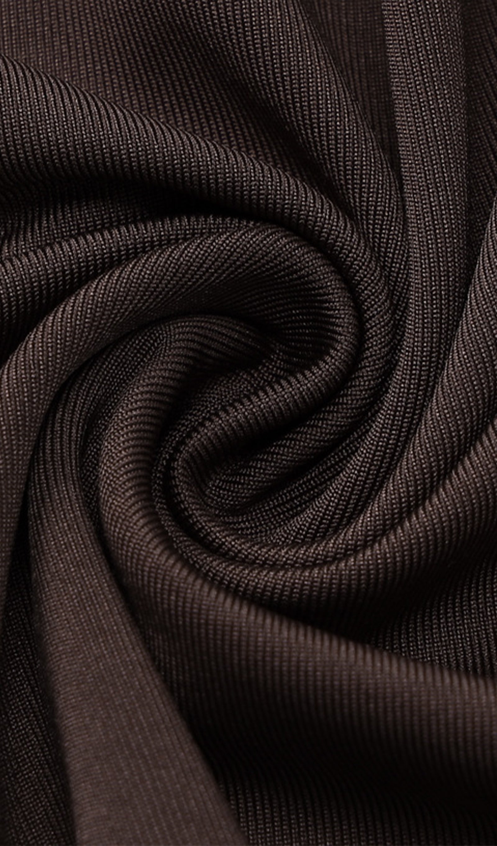Draped Jersey Maxi Dress with Slit - Brown 