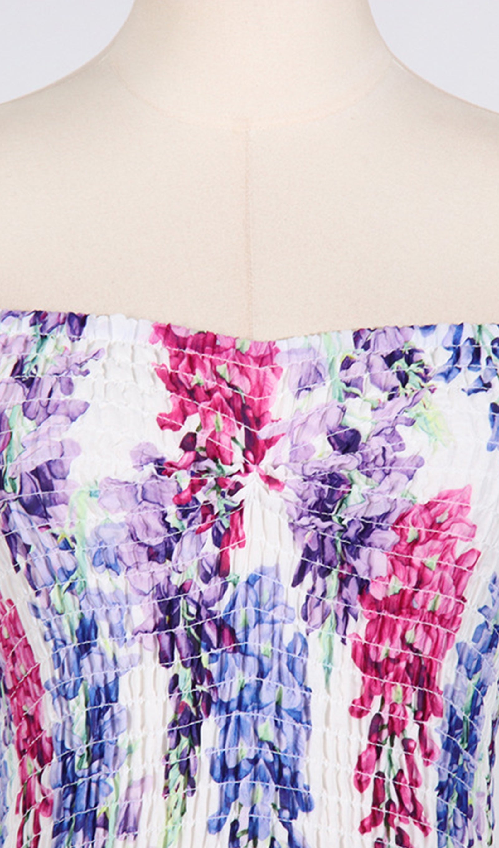 Tüp Üst Çiçekli Fırfırlı Mini Elbise