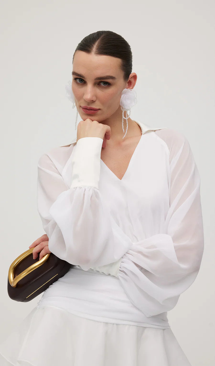 Plain Lantern Sleeve Mini Dress 