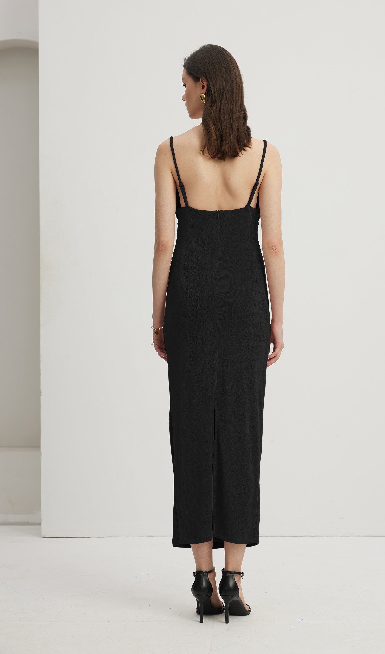 Ruched Flowy Maxi Dress 