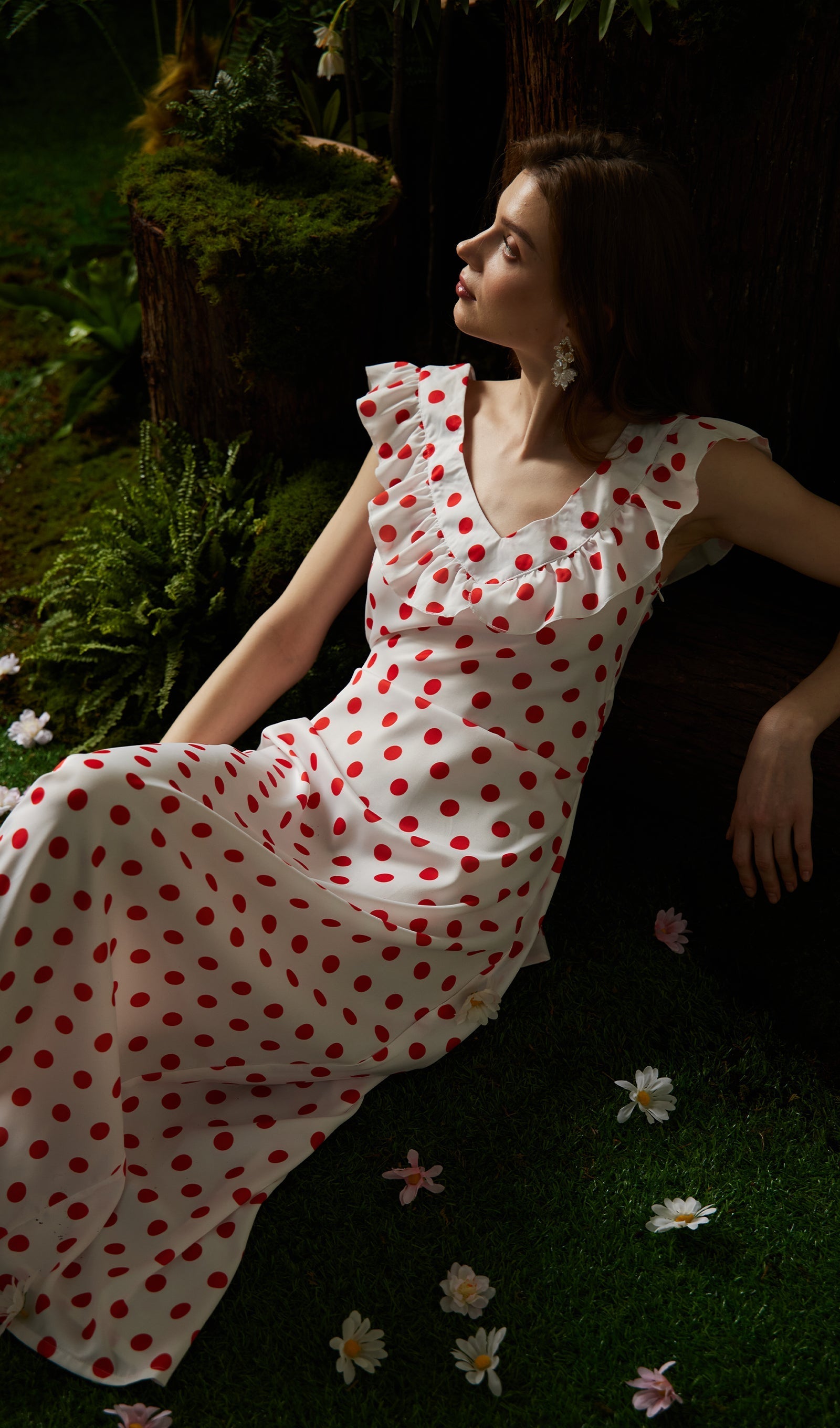 Gepunktetes Maxikleid 