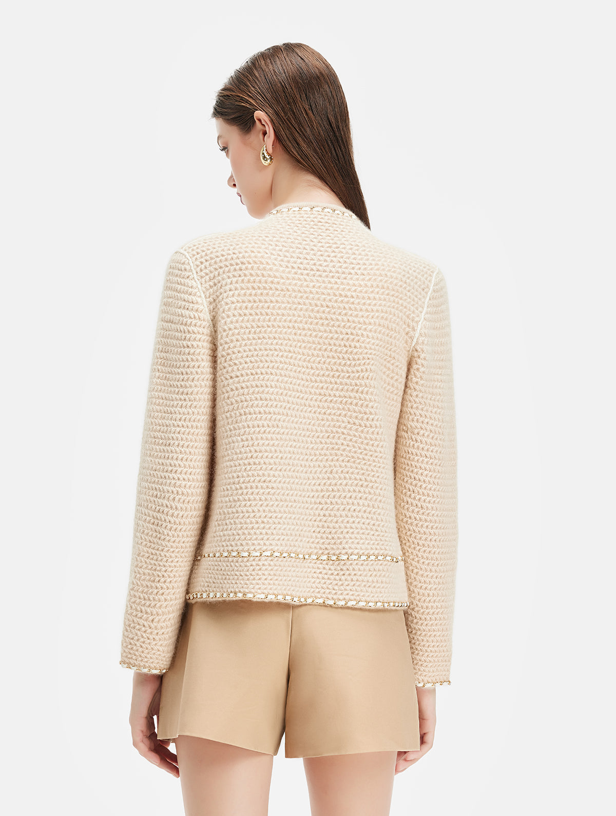 Handgehäkelte Jacke mit Kettenstich