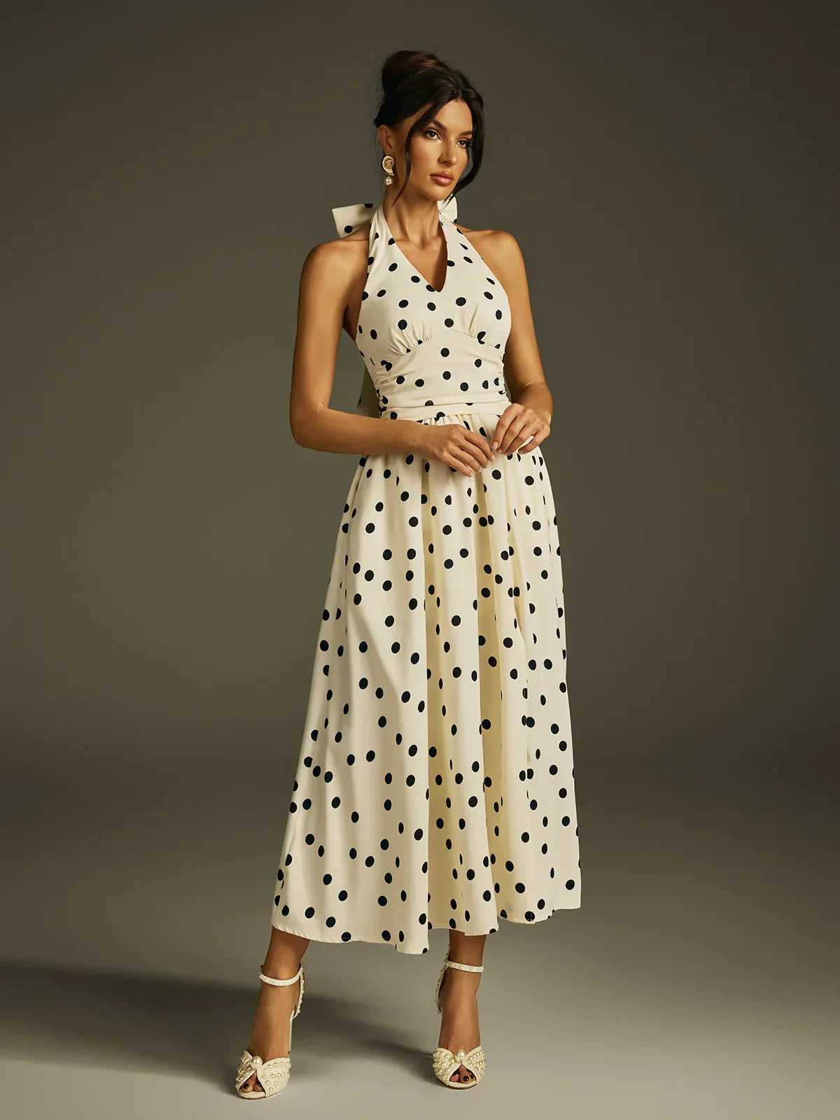 Colette Polka Midi Elbise