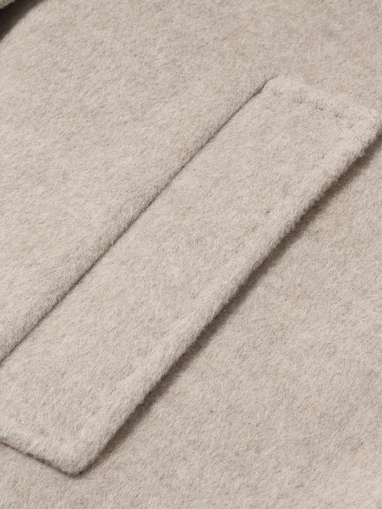 Cashmere Wool Notched Collar Double-Sided Women's Coat 