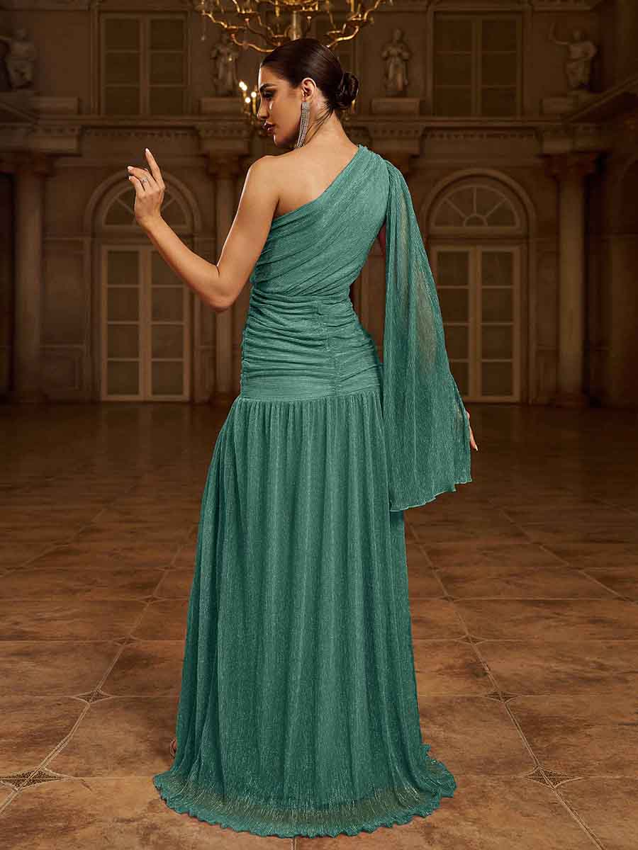 Elowen One-Shoulder-Maxikleid mit Schlitz