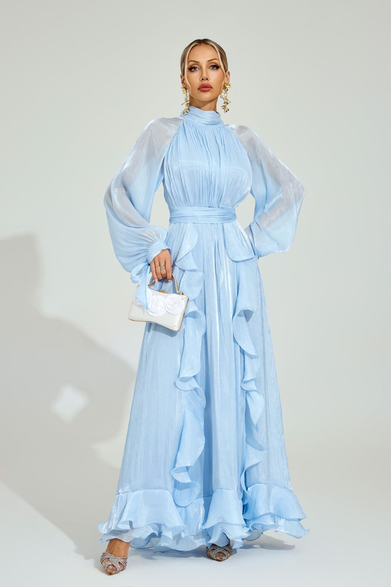 Céleste Rüschen-Maxikleid 