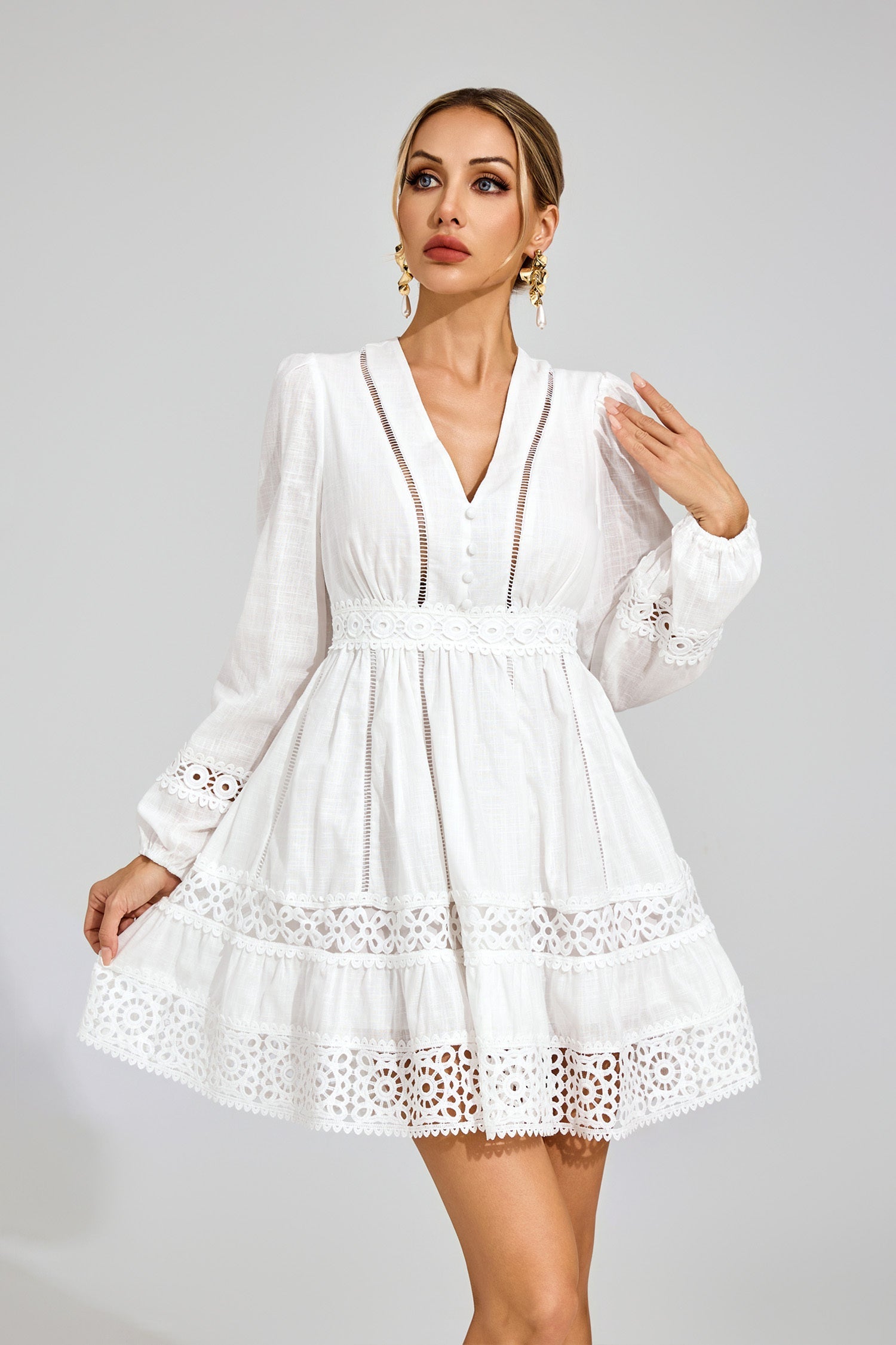 Genevieve Dantel Detaylı Mini Elbise