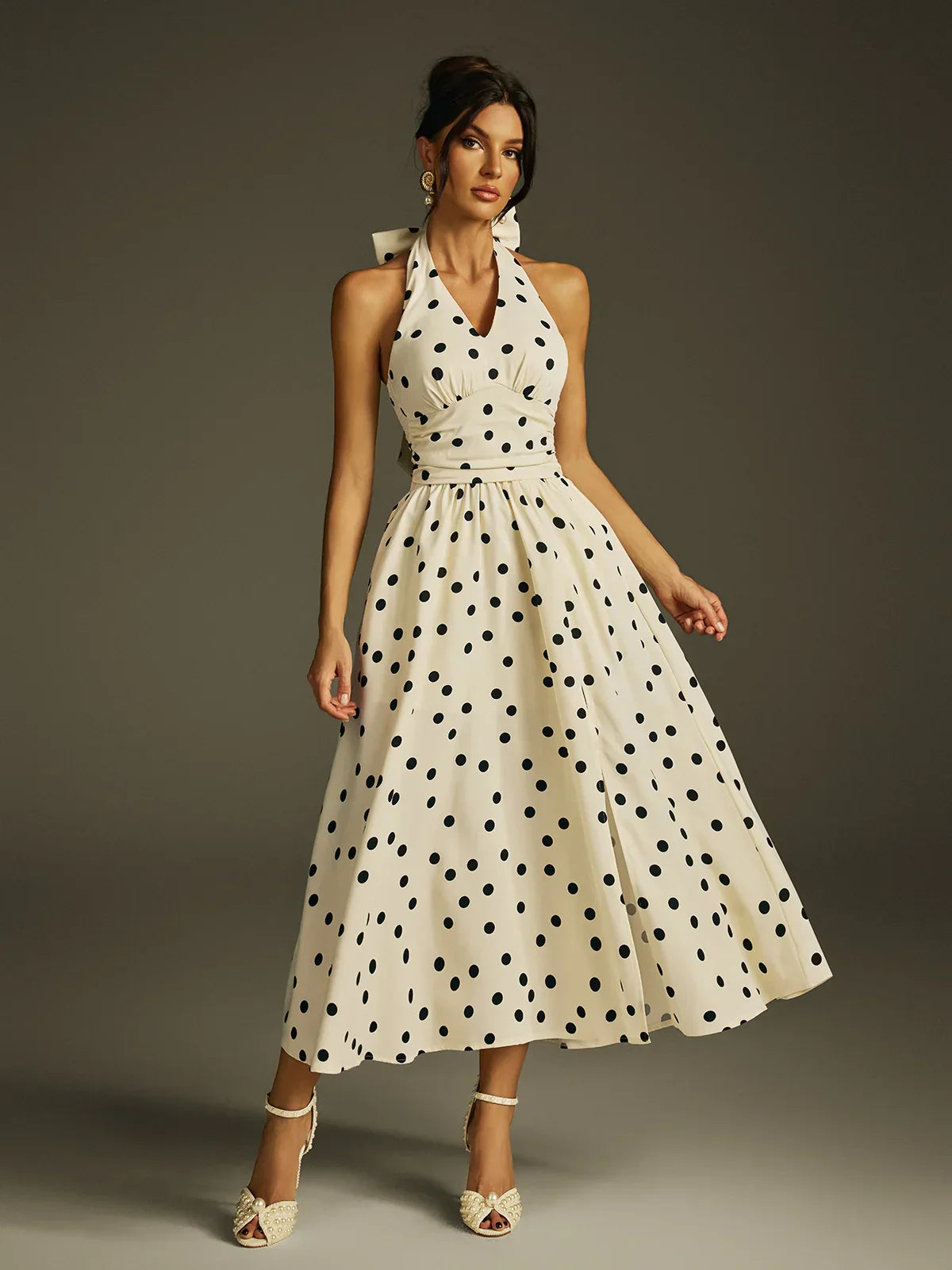 Colette Polka Midi Elbise