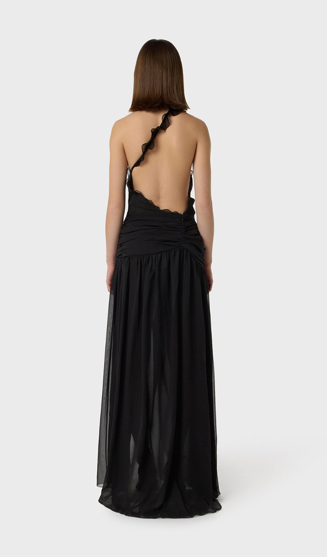 Ein-Schulter-Maxikleid aus Georgette 