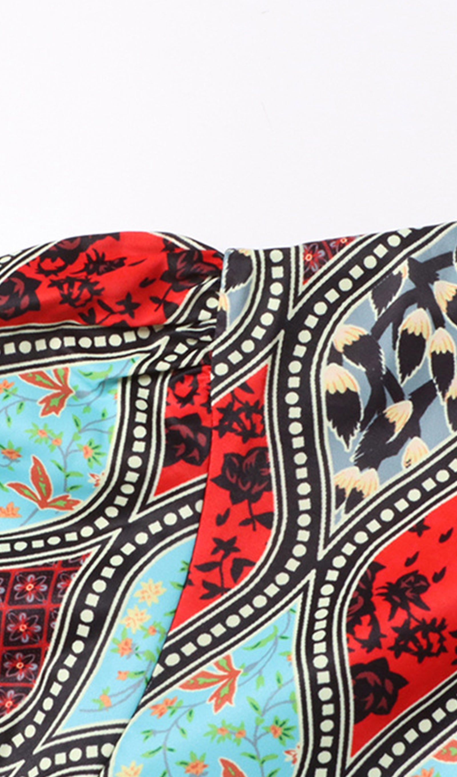 Printed Lantern Sleeve Mini Dress