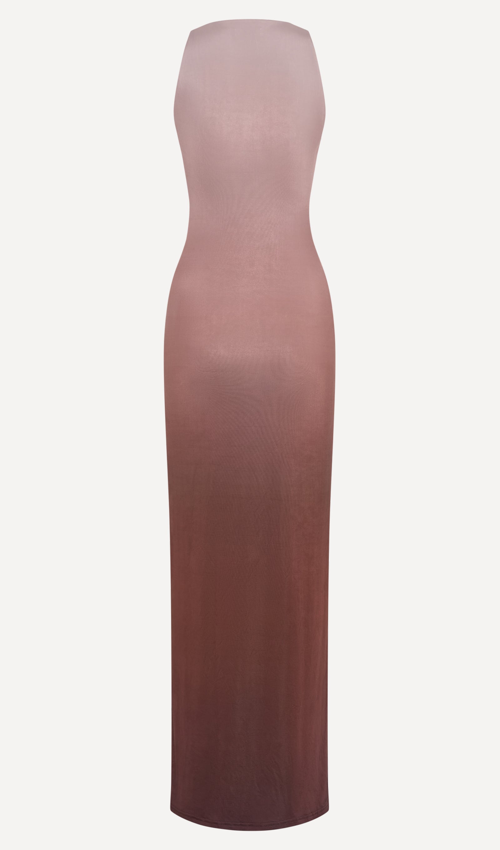 Draped Slim Maxi Dress Mocha Ombre 