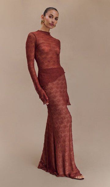 Transparent Lace Maxi Skirt