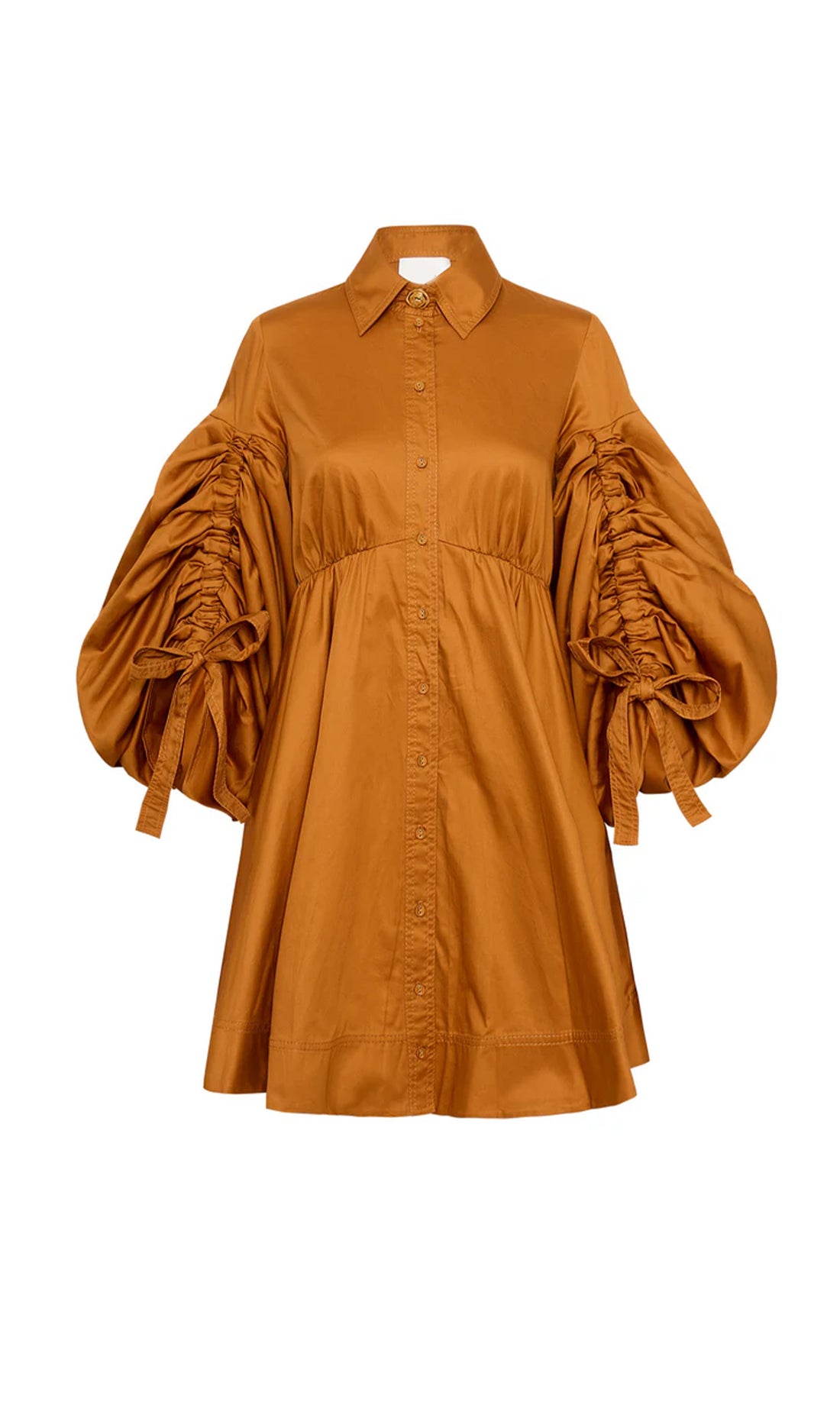 Lace Sleeved Buttoned Mini Dress