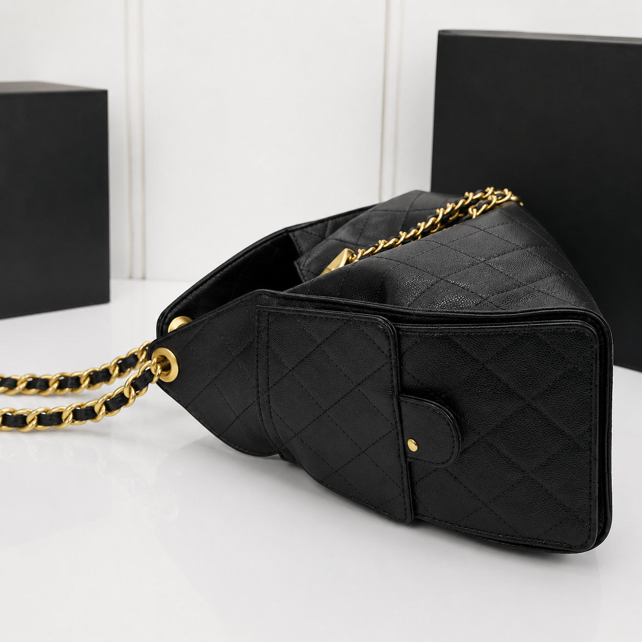 Milano Hobo-Bag aus echtem Leder mit Steppung