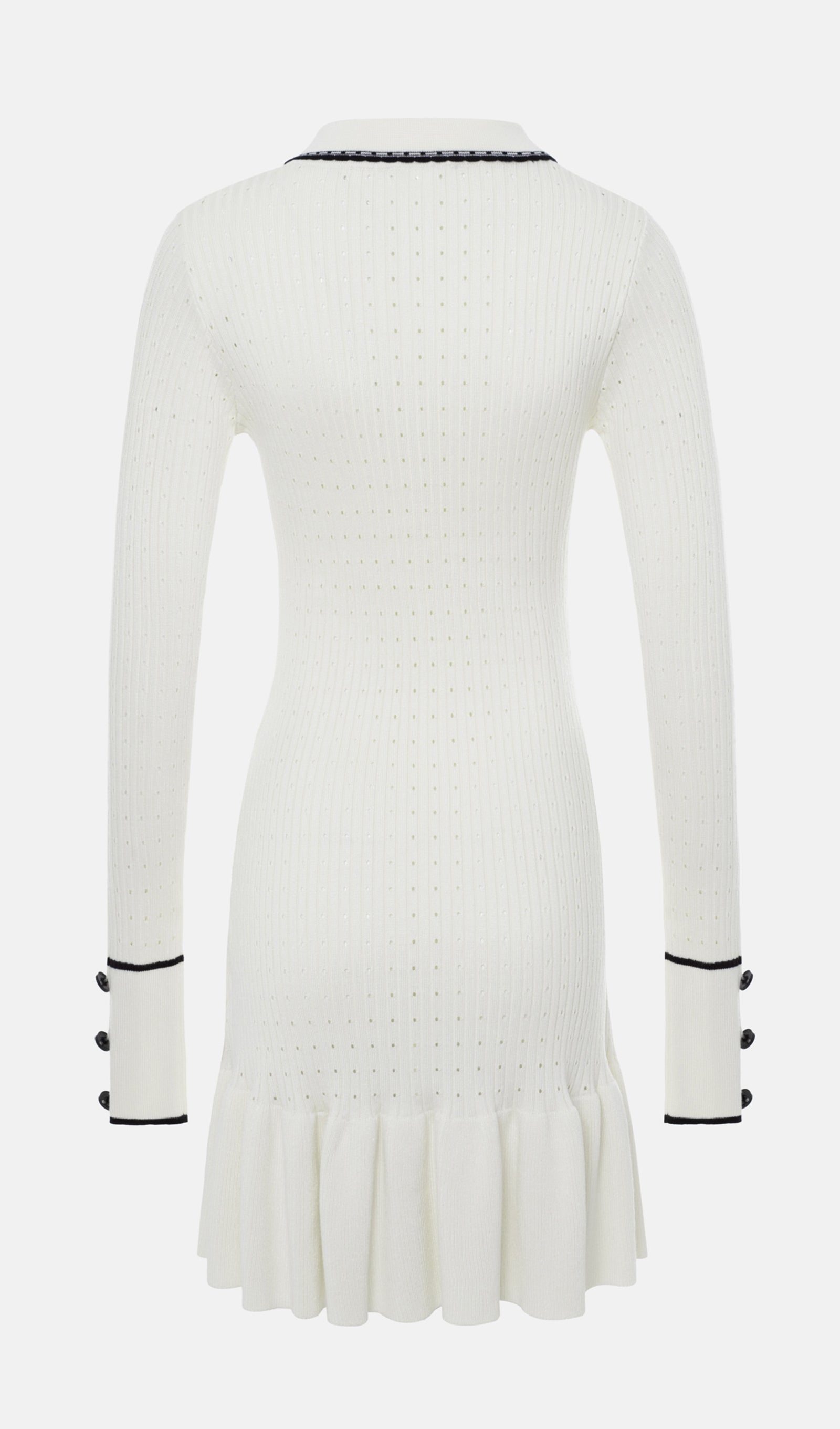 Fitted Textured Jersey Mini Dress - White 