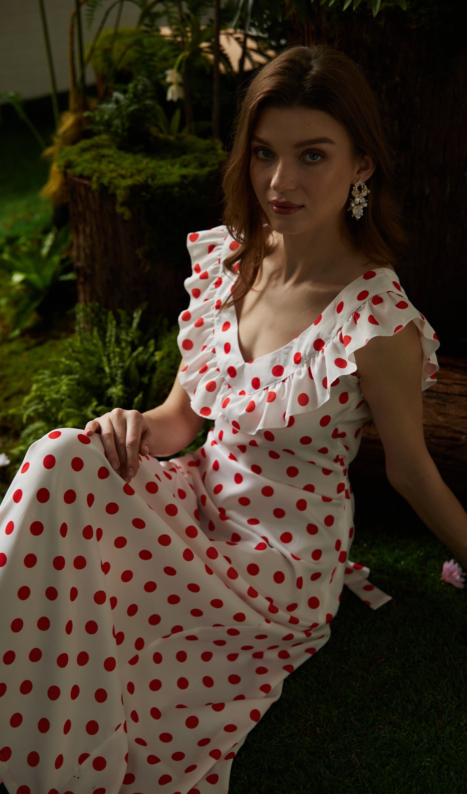 Gepunktetes Maxikleid 