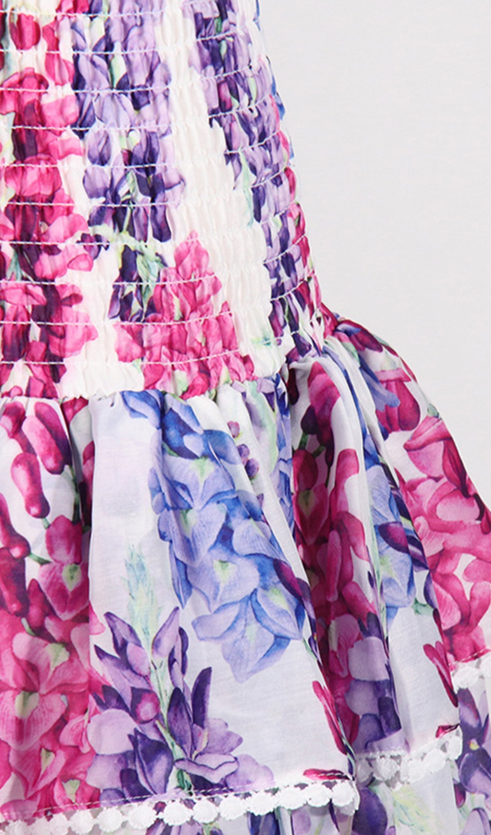 Tüp Üst Çiçekli Fırfırlı Mini Elbise