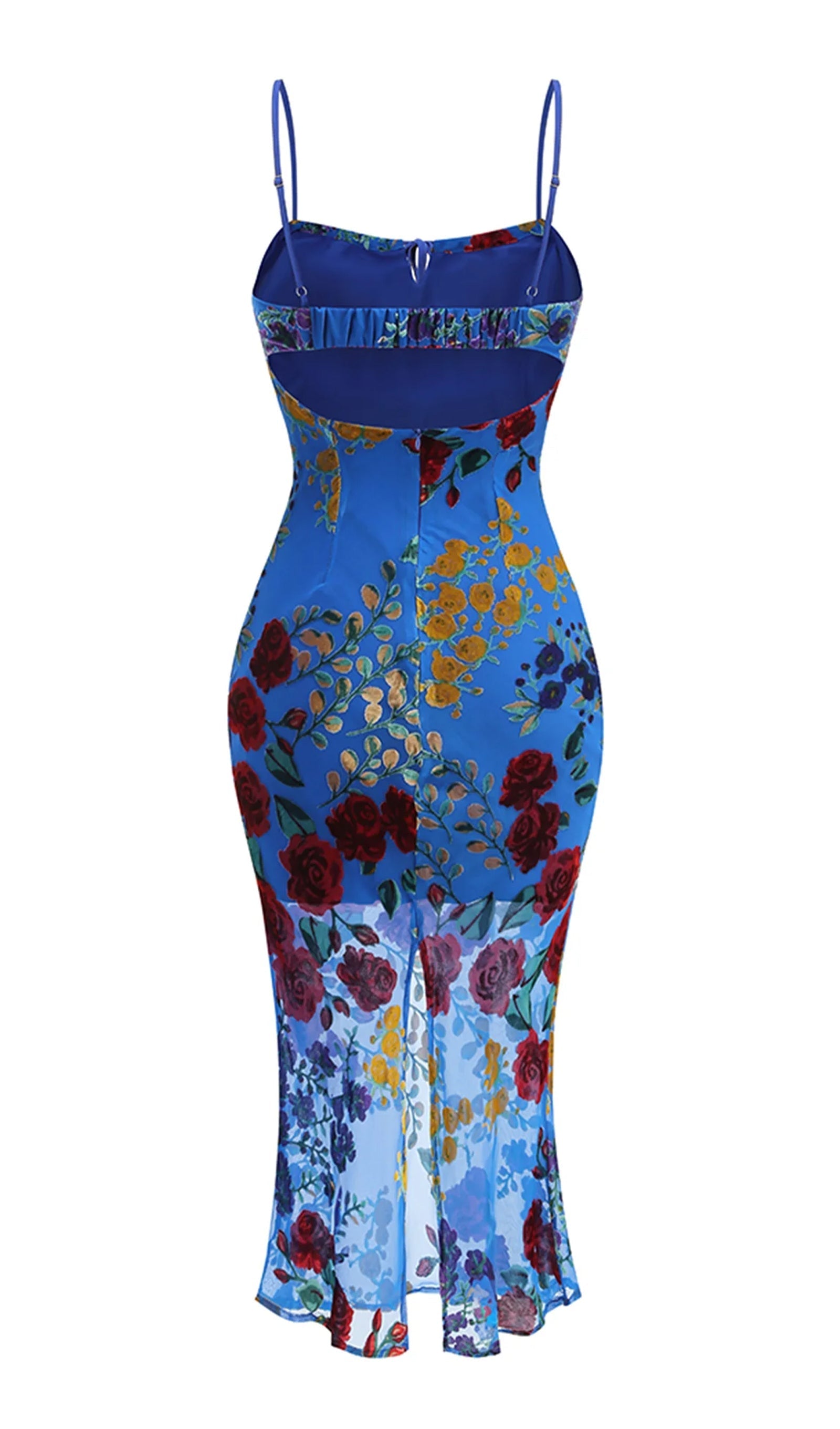 Branden Blue Floral Midi Dress 