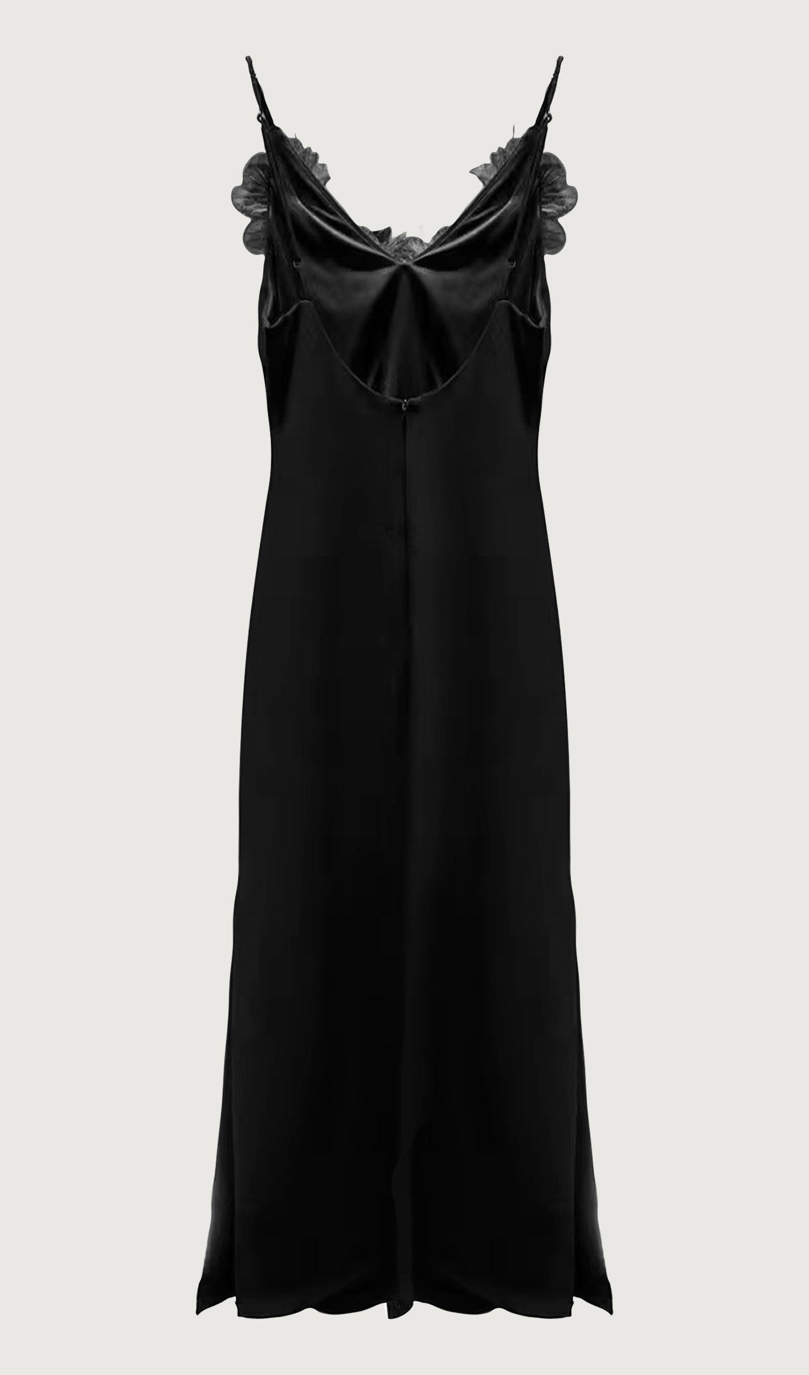 Tüy Süslemeli Slip Midi Elbise