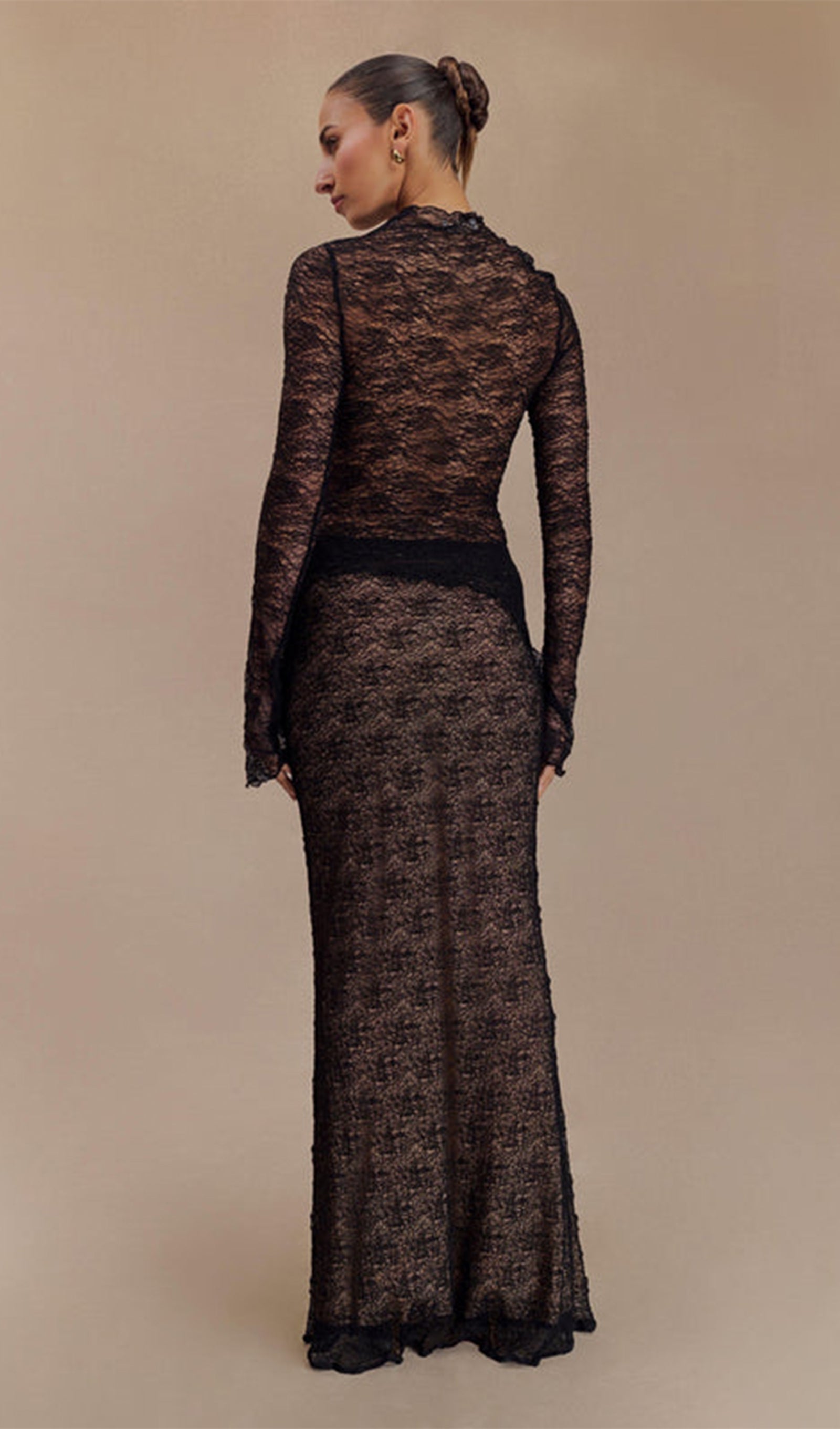 Transparent Lace Maxi Skirt