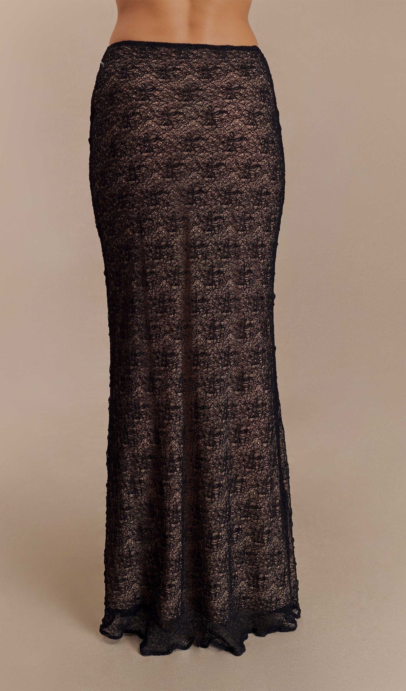 Transparent Lace Maxi Skirt