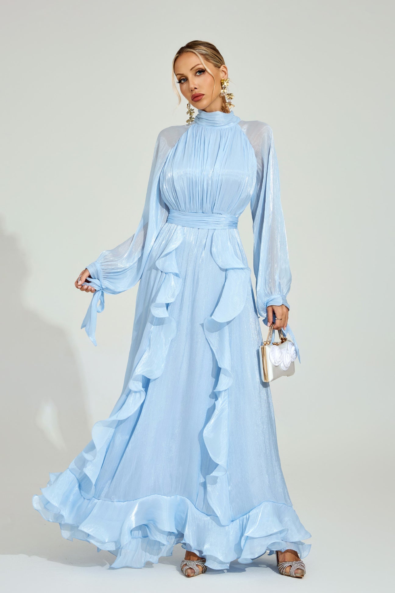 Céleste Rüschen-Maxikleid 
