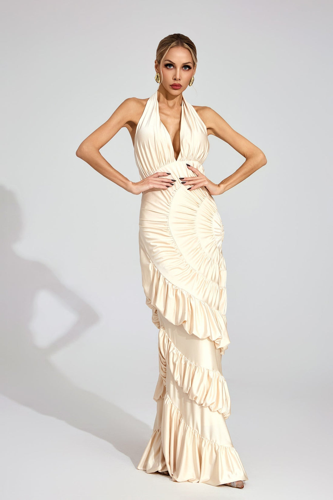 Auréa Rüschen-Halter-Maxikleid 