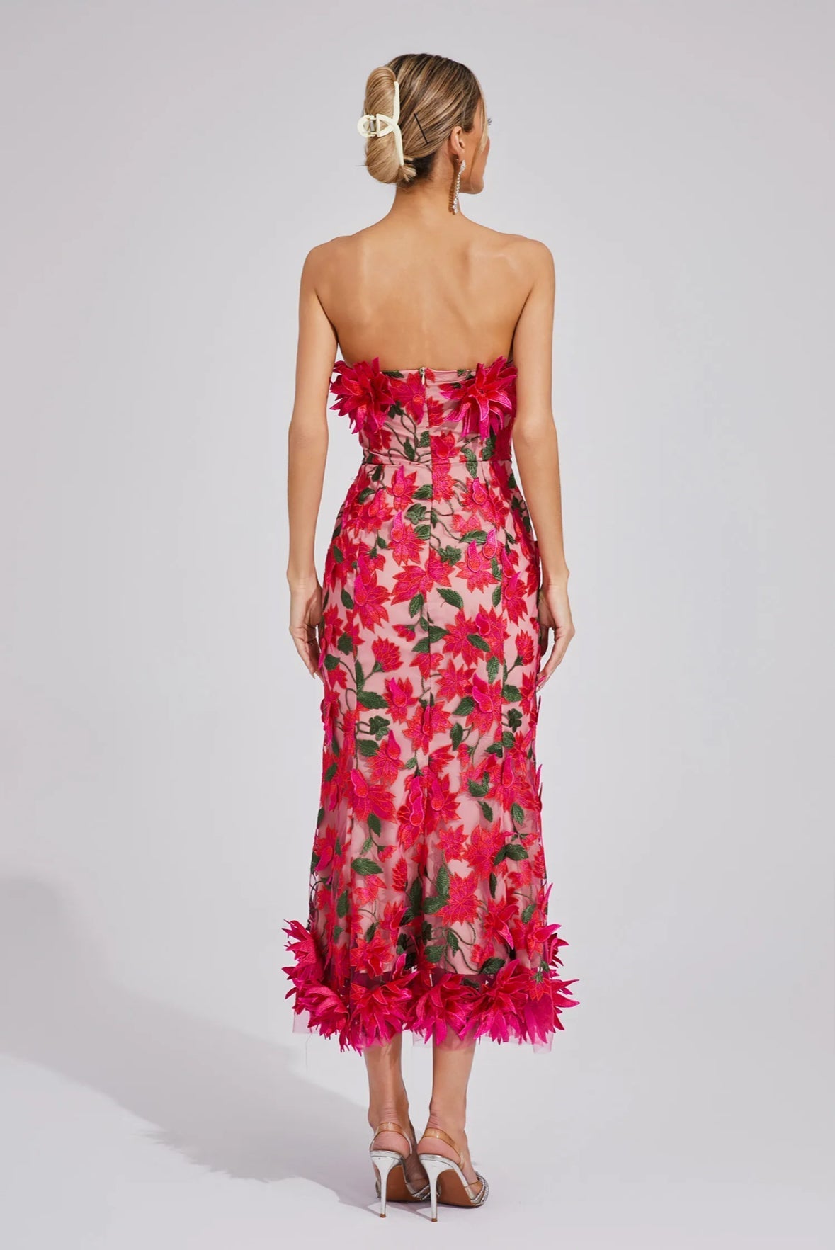 Rosalia 3D-Midikleid aus floraler Spitze
