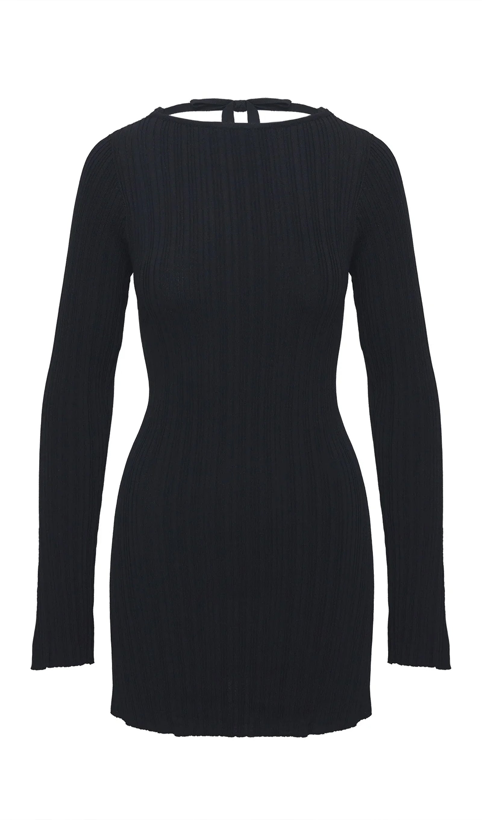 Long-Sleeved Mini Dress Black 