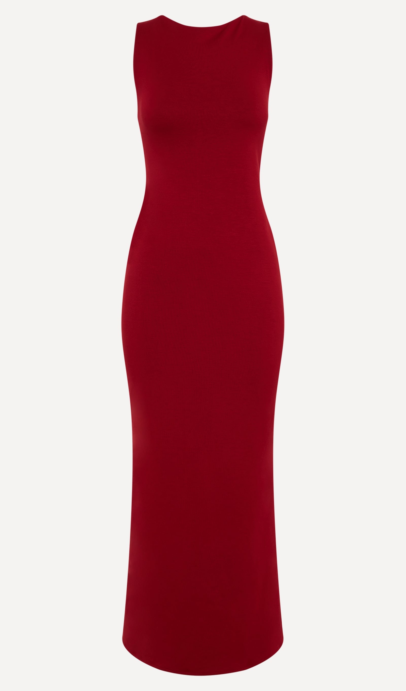 Asymmetrisches Scuba-Jersey-Maxikleid Rubin 
