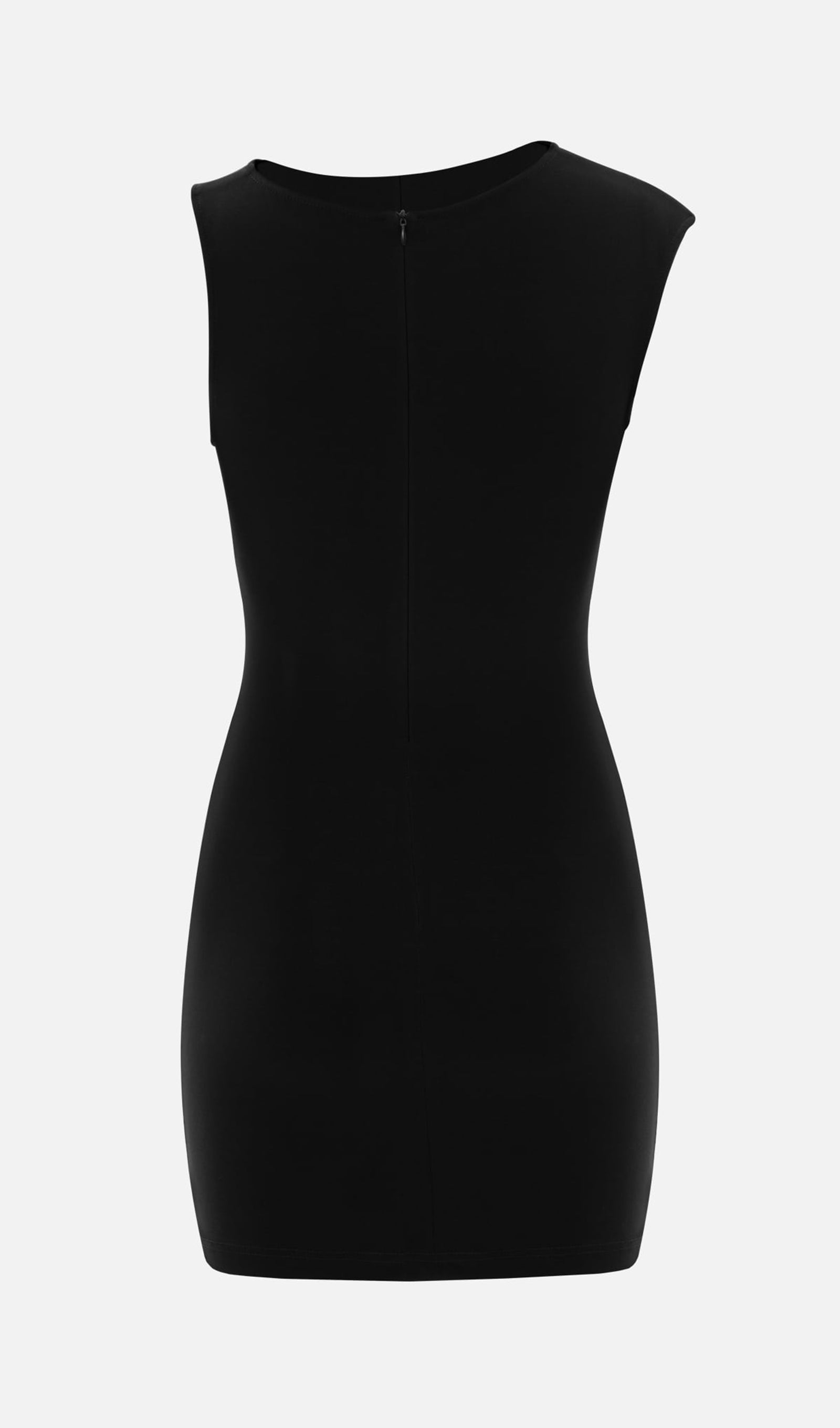 Minikleid mit asymmetrischer Schulterpartie und breitem Band 