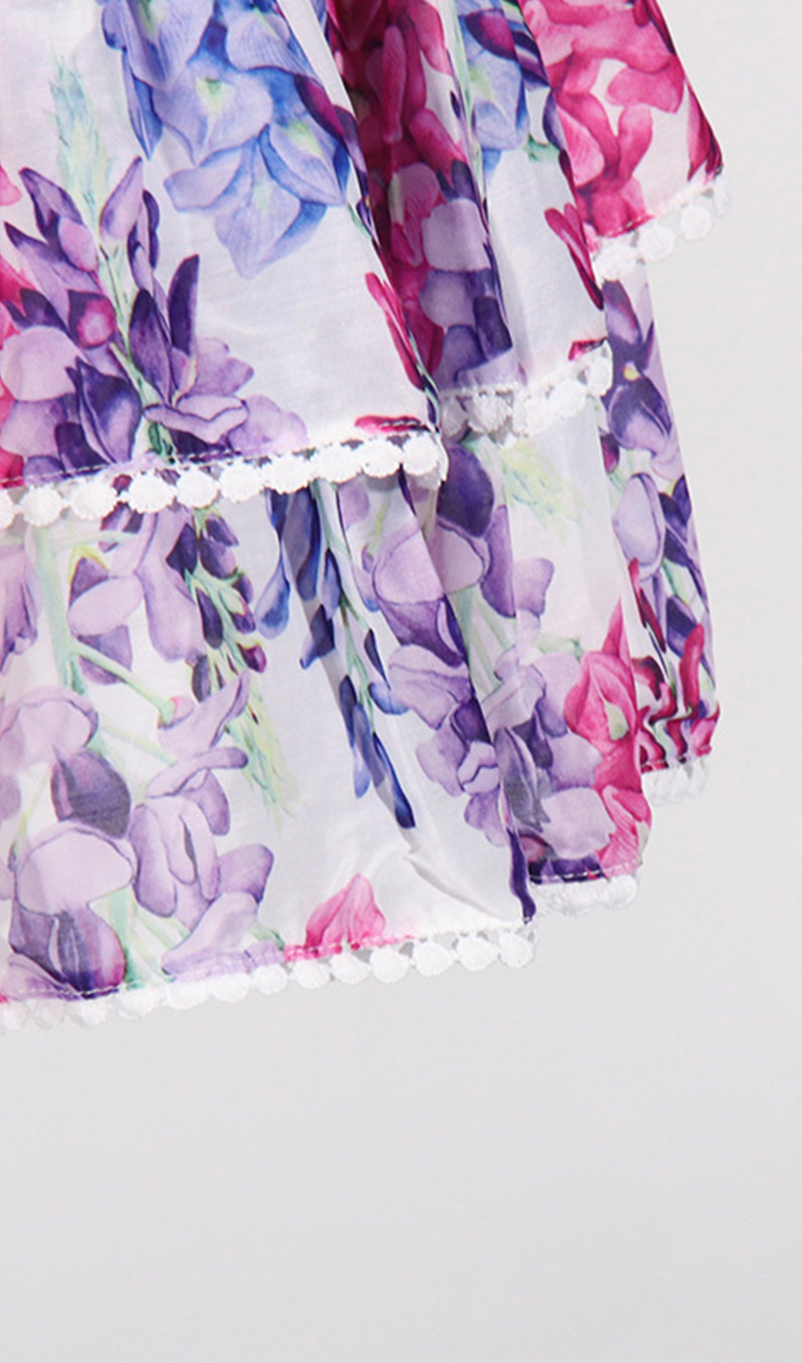 Tüp Üst Çiçekli Fırfırlı Mini Elbise