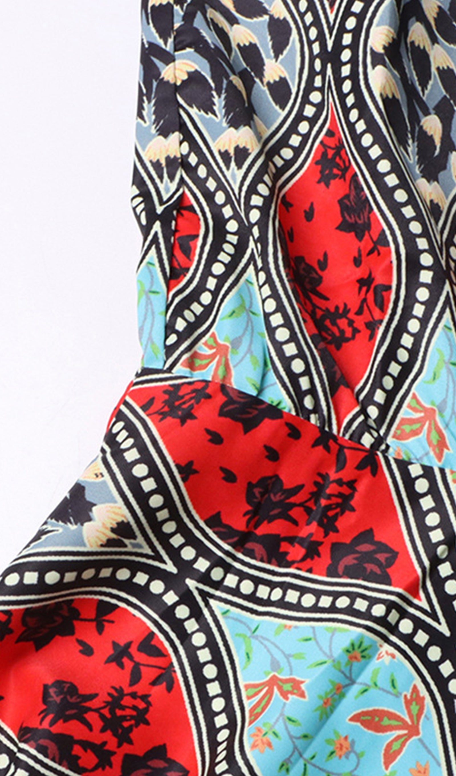 Printed Lantern Sleeve Mini Dress