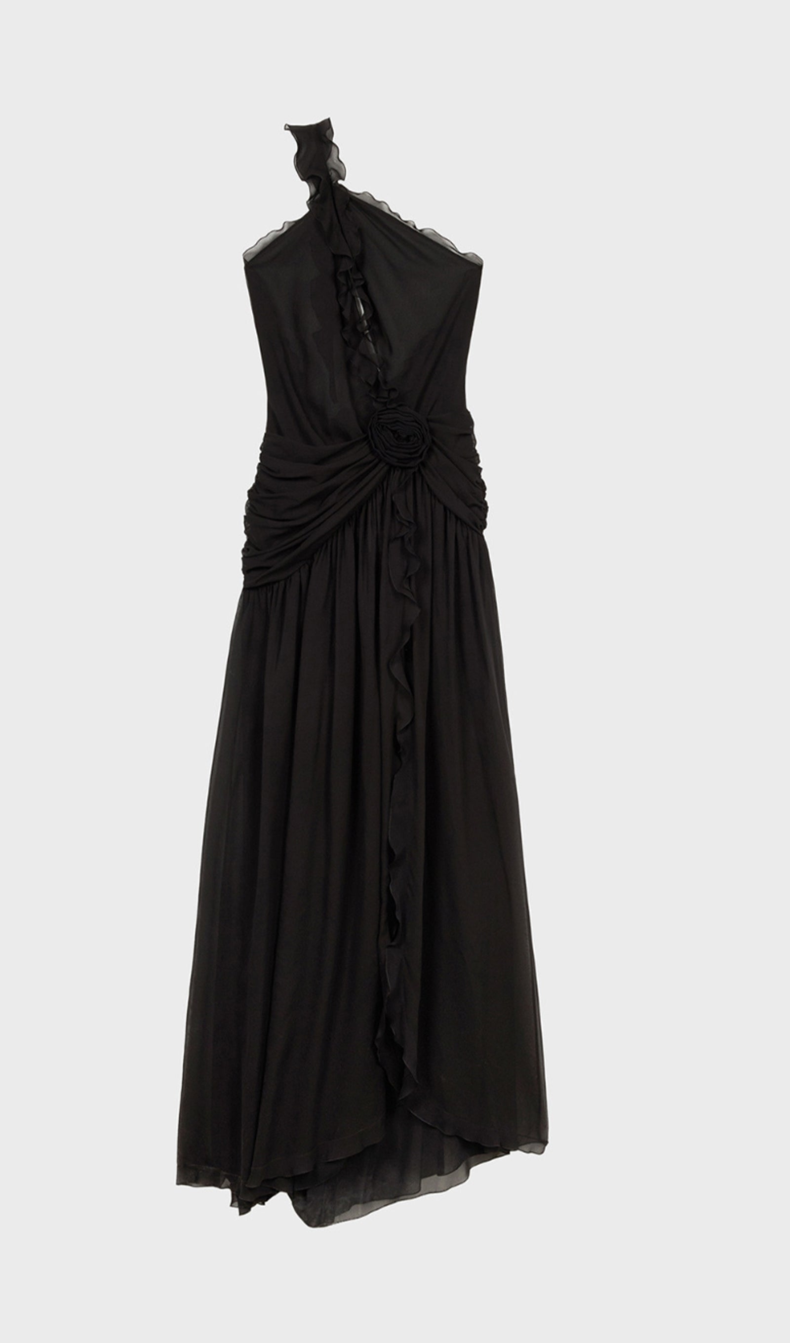 Ein-Schulter-Maxikleid aus Georgette 