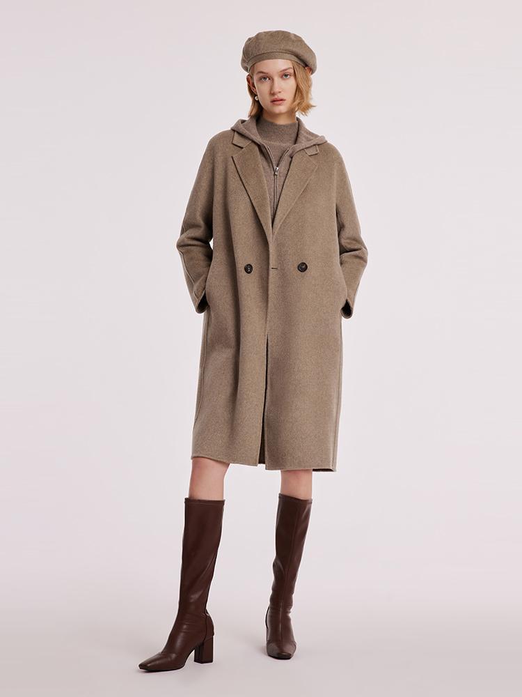 Brown Pure Cashmere Collar Women's Coat 