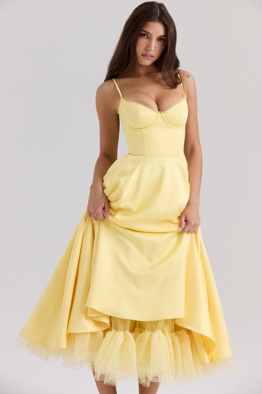 Mademoiselle midi dress - Yellow 