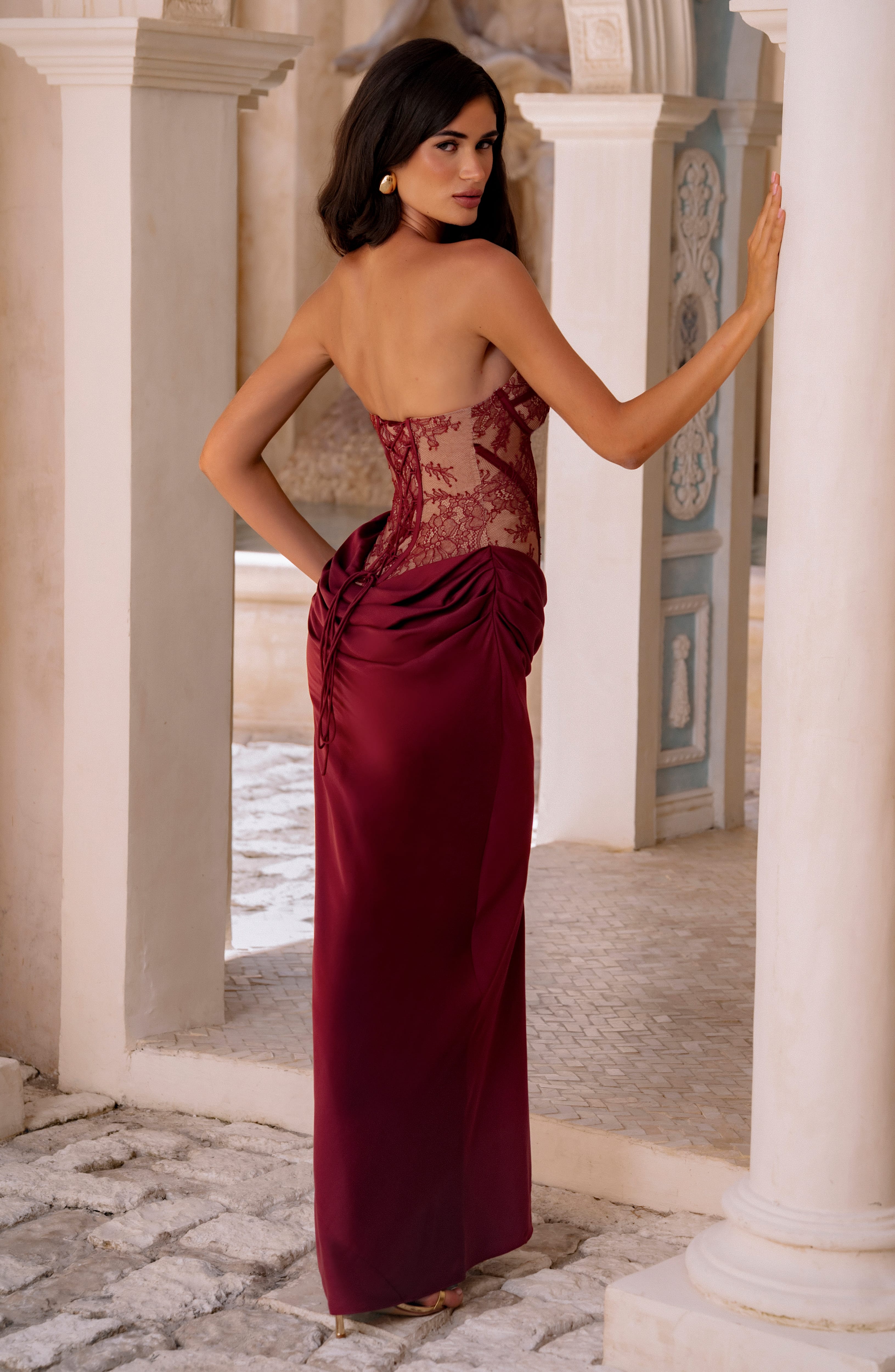 Kathleen Maxi Elbise  Bordo