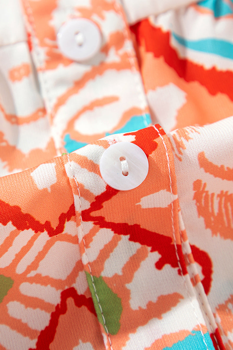 Nadia Minikleid mit ethnischem Muster, Knöpfen und weitem Ausschnitt