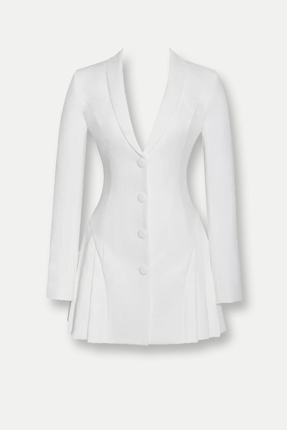 Acosta Dalma Plise Blazer Mini Elbise Beyaz