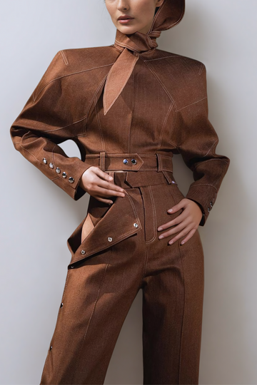 Adia Lace-up Trousers Set