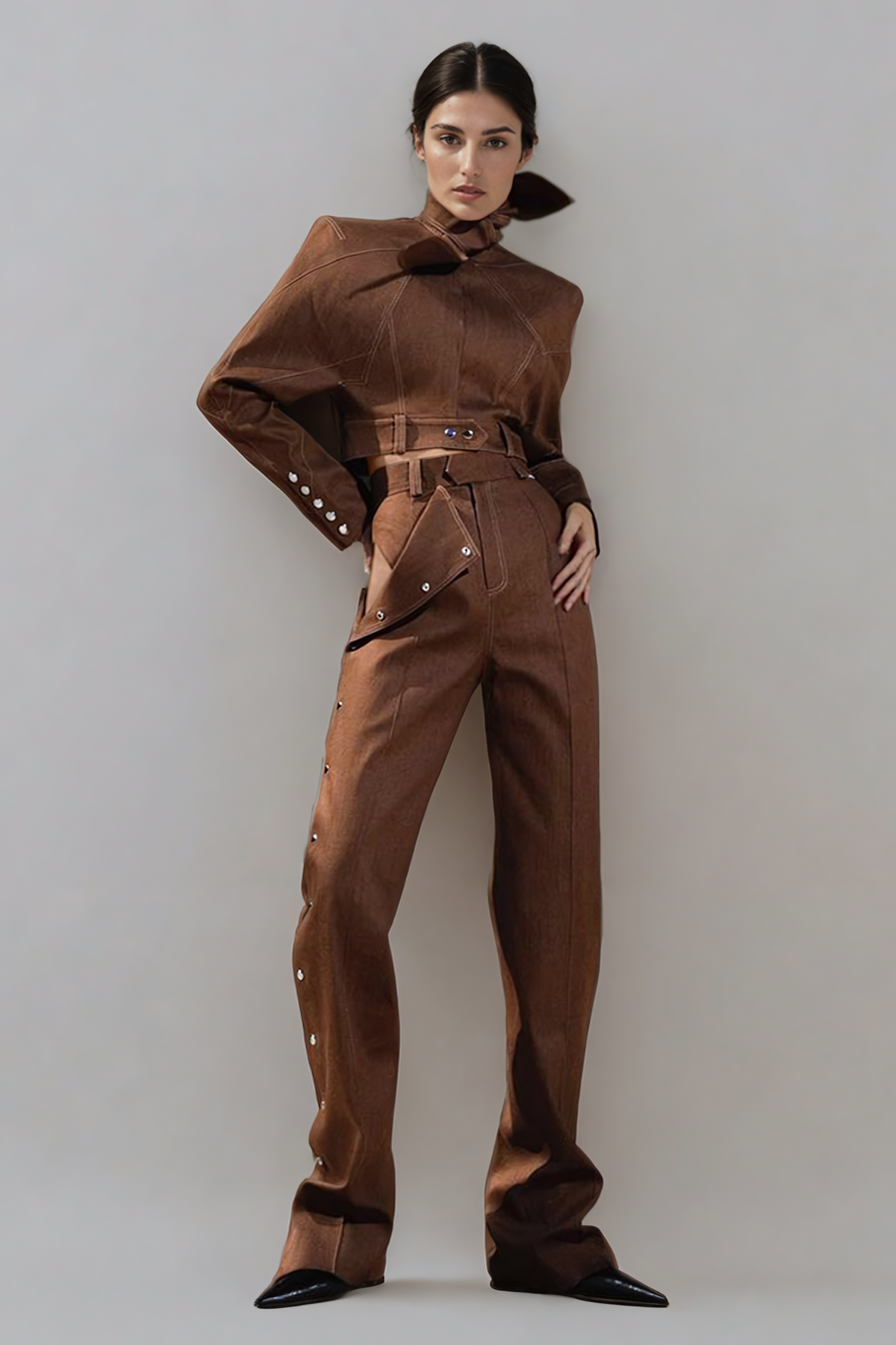 Adia Lace-up Trousers Set