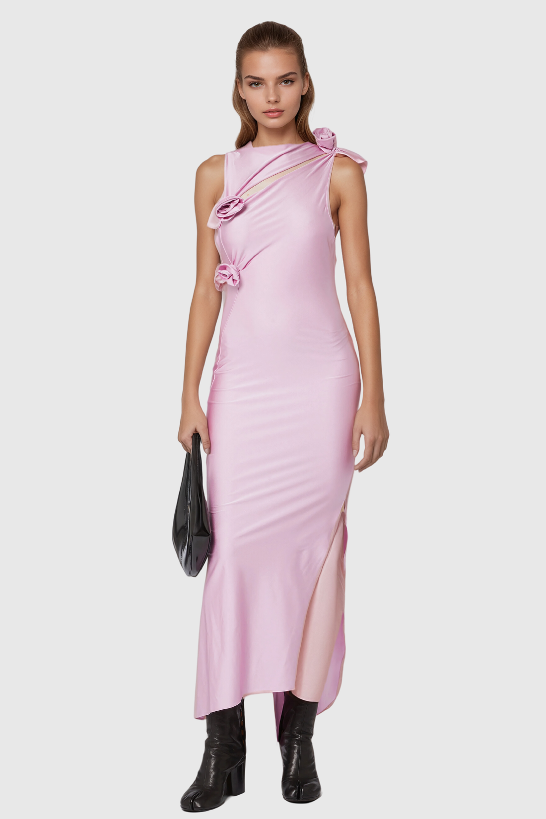 Agatha Maxikleid mit Blumenmuster, asymmetrischem Schlitz